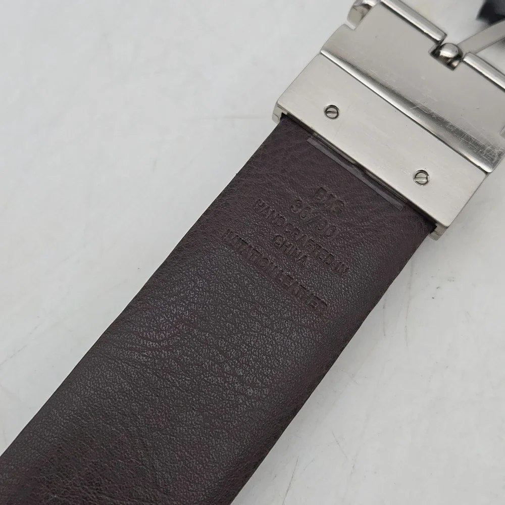 Apt. 9 Belt Black Brown Reversible Syn Leather Mens 34-36‎ Nickel Buckle